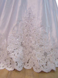 Vintage 90s  Wedding Dress White Princess Lace Beading Long Train UK 8/10 - VintageFairy