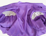 Vintage Shirt Blouse 80s Elegant Classic Chic Fitted Tailored Satin Purple UK 14 - Vintage Attic