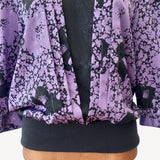 Vintage Shirt Blouse 80s Elegant Satin Soft Satin Silky Pleats Purple UK 12/14 - Vintage Attic